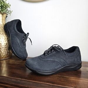 SAS Walk Easy Indigo Blueberry Leather Lace Up Comfort Walking Shoes 10.5W